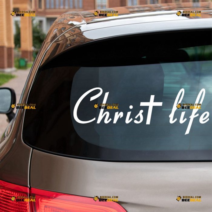 Christ Life Sticker Decal Vinyl, Jesus Cross – For Car Truck Bumper Bike Laptop – Custom, Choose Size Color – Die Cut No Background 62931906