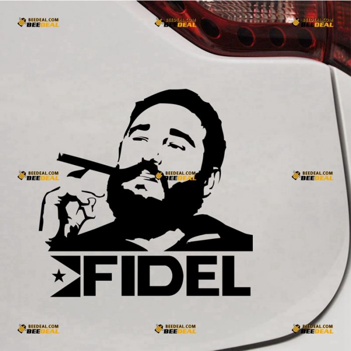 Fidel Castro Sticker Decal Vinyl, Cuba Leader Silhouette, Smoking Cigar – For Car Truck Bumper Bike Laptop – Custom, Choose Size Color – Die Cut No Background 62931955