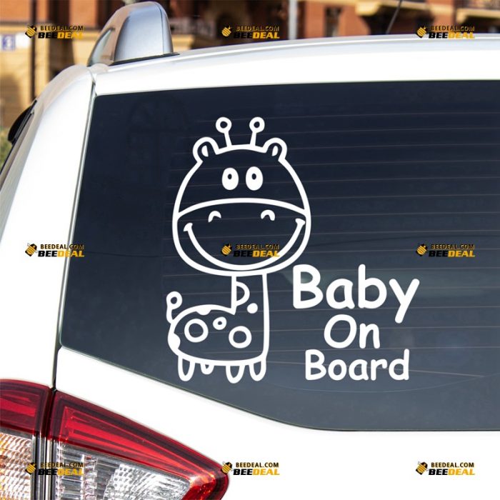 Baby On Board Sticker Decal Vinyl, Kids In Car, Cute Deer – For Car Truck Bumper Window – Custom, Choose Size Color – Die Cut No Background 63031543