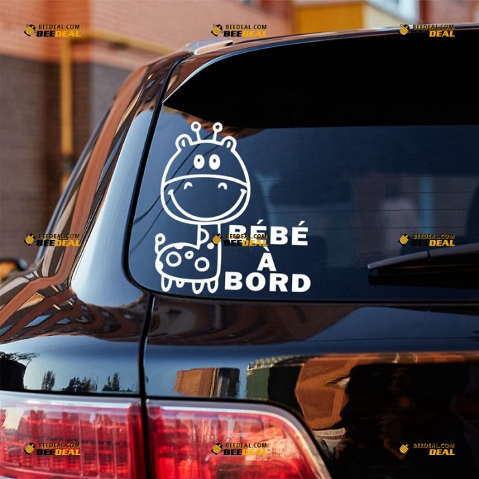 Bebe A Bord Sticker Decal Vinyl, French Language Baby On Board, Cute Deer – For Car Truck Bumper Window – Custom, Choose Size Color – Die Cut No Background 63031546