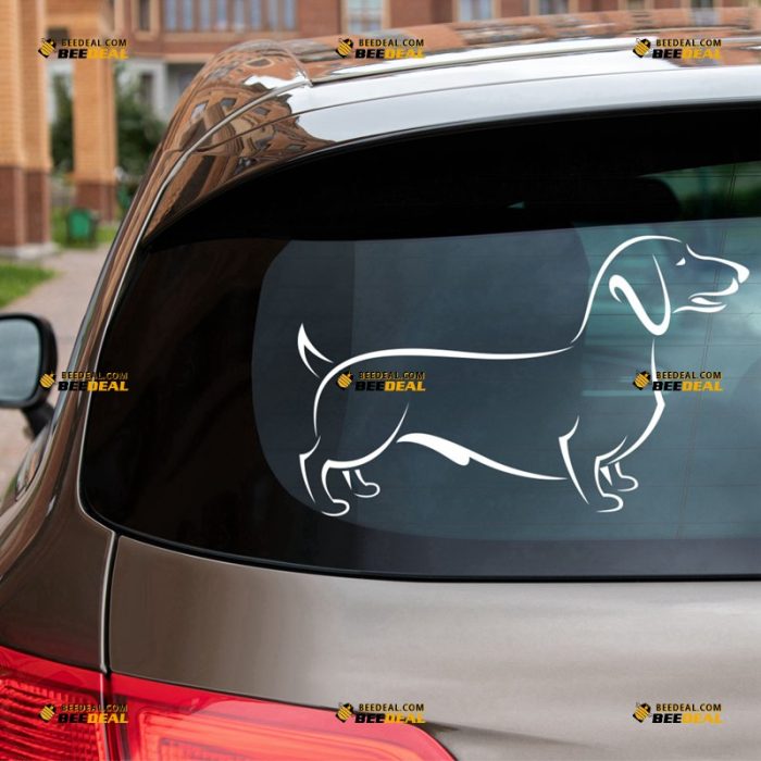 Dachshund Sticker Decal Vinyl, Dog Outline Silhouette – For Car Truck Bumper Bike Laptop – Custom, Choose Size Color – Die Cut No Background 63031523