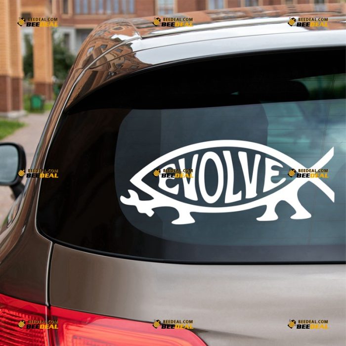 Evolve Fish Sticker Decal Vinyl, Darwin – For Car Truck Bumper Bike Laptop – Custom, Choose Size Color – Die Cut No Background 62931859