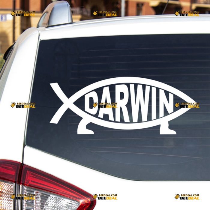 Darwin Fish Sticker Decal Vinyl, Evolve – For Car Truck Bumper Bike Laptop – Custom, Choose Size Color – Die Cut No Background 62931859