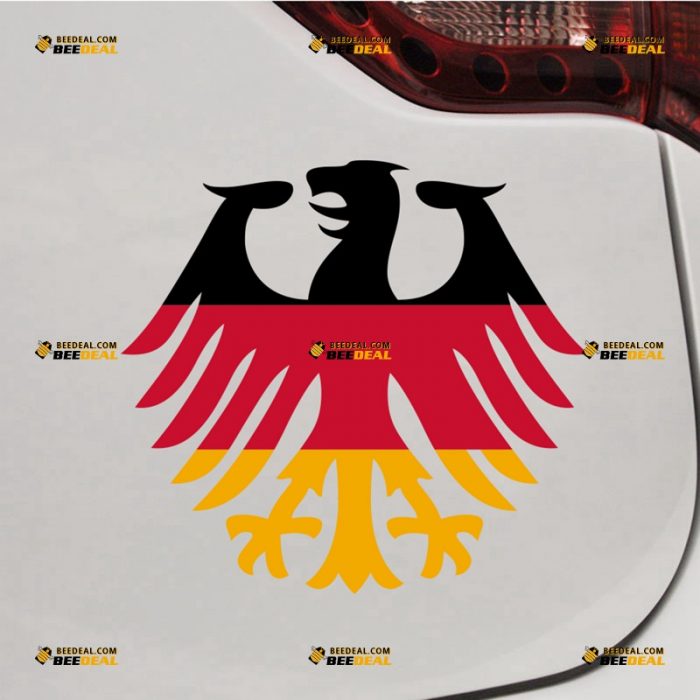 German Eagle Sticker Decal Vinyl, Bundesadler, Federal Eagle Variant, Deutschland, Flag Tricolor – For Car Truck Bumper Bike Laptop – Custom, Choose Size – Die Cut No Background 7231618