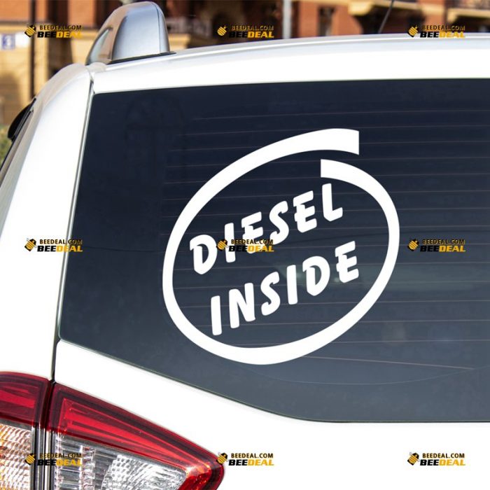 Diesel Inside Sticker Decal Vinyl, Circle Design Funny – For Car Truck Bumper Window – Custom, Choose Size Color – Die Cut No Background