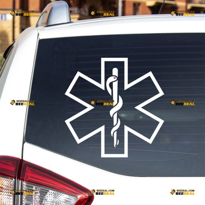 Star Of Life Sticker Decal Vinyl, EMT, Emergency Medical, Outline – For Car Truck Bumper Bike Laptop – Custom, Choose Size Color – Die Cut No Background 62932103