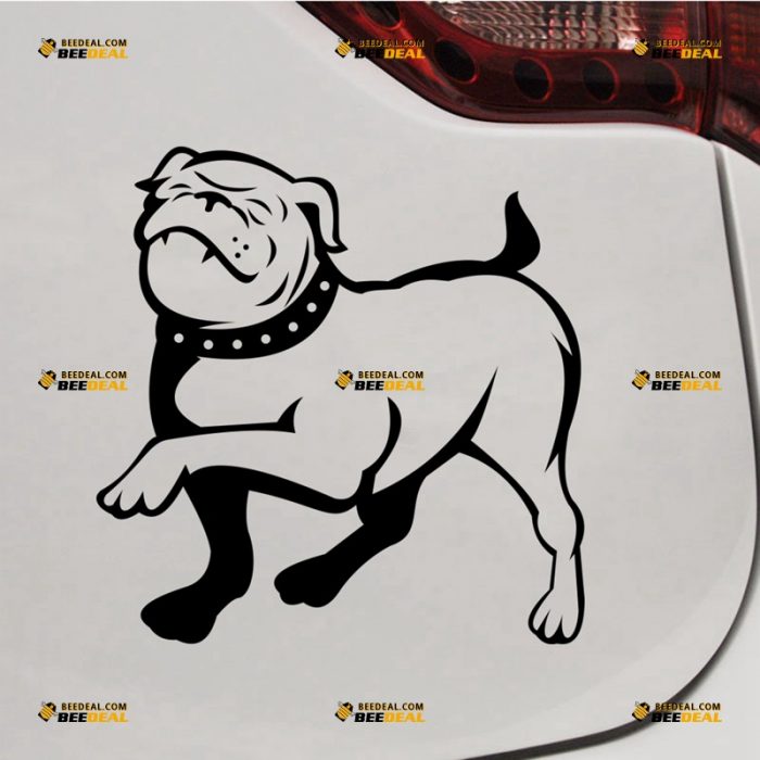 English Bulldog Sticker Decal Vinyl, Dog Outline Silhouette, Smiling – For Car Truck Bumper Bike Laptop – Custom, Choose Size Color – Die Cut No Background 63031529