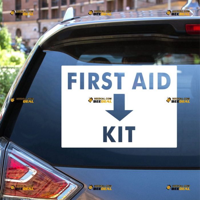 First Aid Kit Sticker Decal Vinyl – For Car Truck Bumper Bike Laptop – Custom, Choose Size Color – Die Cut No Background