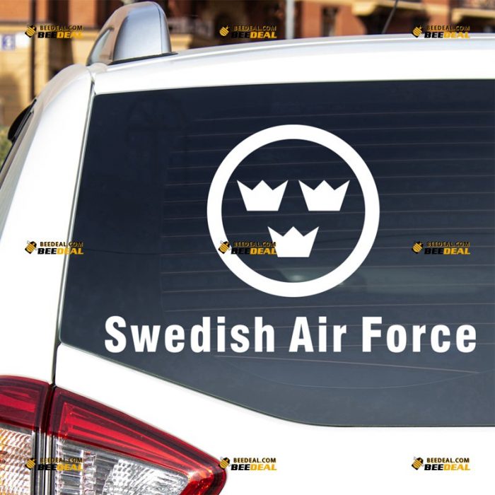 Swedish Air Force Sticker Decal Vinyl, Sweden Flygvapnet Roundel – For Car Truck Bumper Bike Laptop – Custom, Choose Size Color – Die Cut No Background 7232348