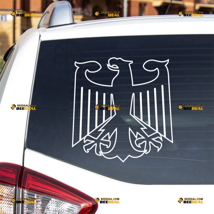 German Eagle Sticker Decal Vinyl, Bundesadler Outline, Coat of Arms of Deutschland Germany – For Car Truck Bumper Bike Laptop – Custom, Choose Size Color – Die Cut No Background 72316014