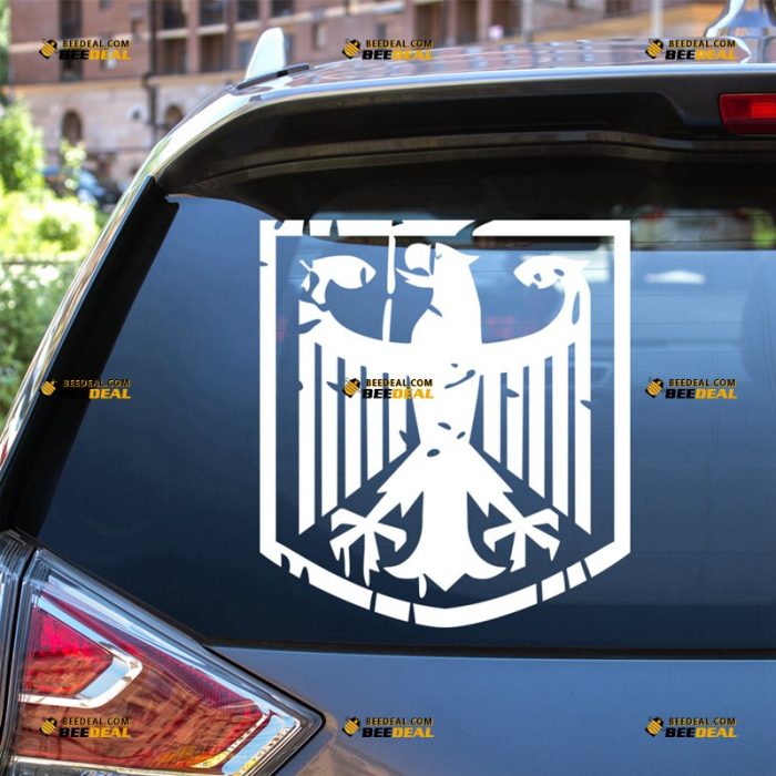 German Eagle Sticker Decal Vinyl, Coat Of Arms of Germany, Bundesadler, Distressed Tattered – For Car Truck Bumper Bike Laptop – Custom, Choose Size Color – Die Cut No Background 63032108