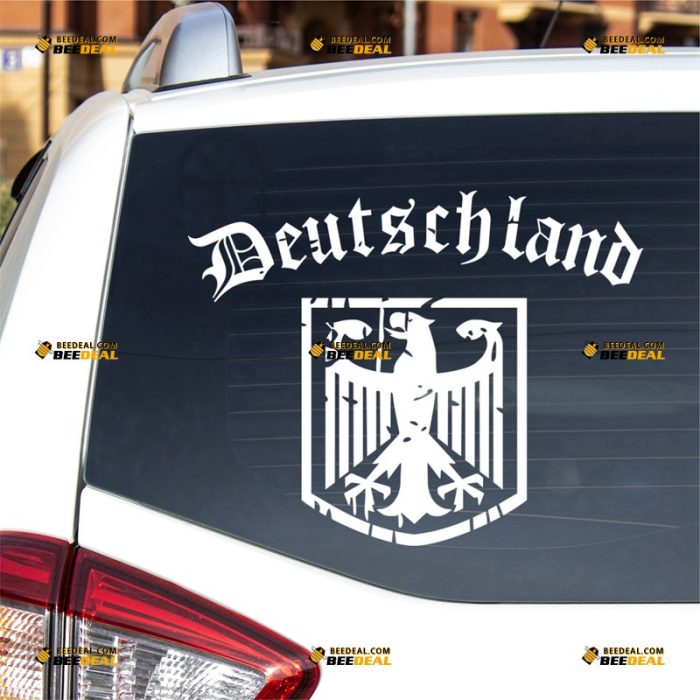 German Eagle Sticker Decal Vinyl, Coat Of Arms of Germany Deutschland, Distressed Tattered – For Car Truck Bumper Bike Laptop – Custom, Choose Size Color – Die Cut No Background 63032040