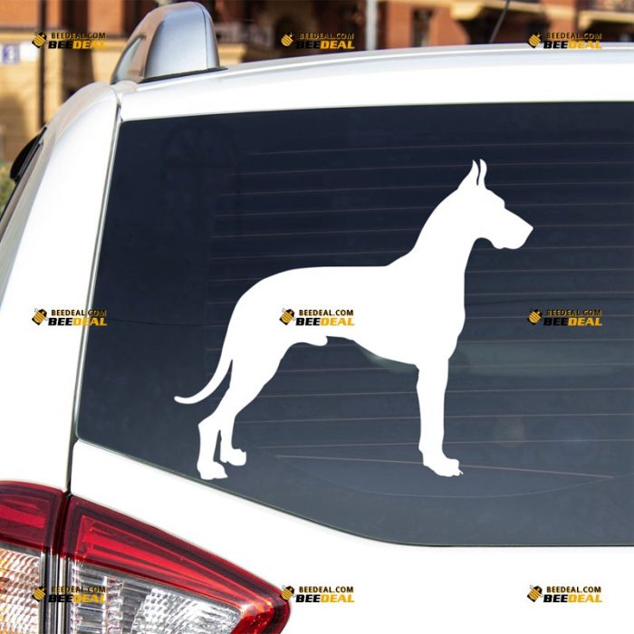 Great Dane Sticker Decal Vinyl, Dog Outline – For Car Truck Bumper Bike Laptop – Custom, Choose Size Color – Die Cut No Background 62932203