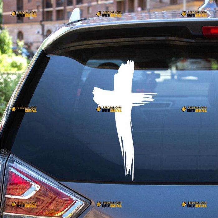 Jesus Cross Sticker Decal Vinyl, Christ God – For Car Truck Bumper Bike Laptop – Custom, Choose Size Color – Die Cut No Background 62931341