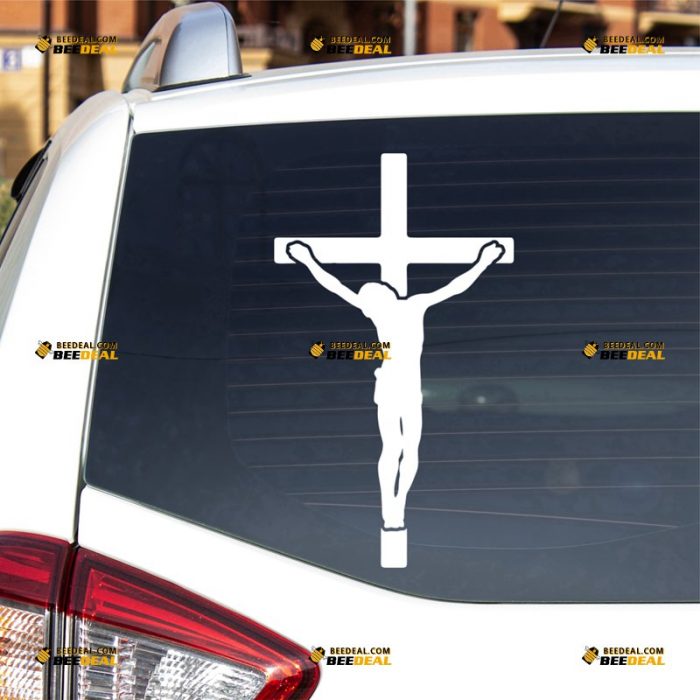 Jesus Cross Sticker Decal Vinyl, God Christ – For Car Truck Bumper Bike Laptop – Custom, Choose Size Color – Die Cut No Background 62931415