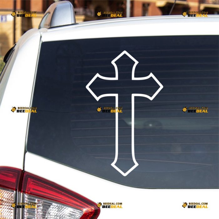 Jesus Cross Sticker Decal Vinyl, God Christ – For Car Truck Bumper Bike Laptop – Custom, Choose Size Color – Die Cut No Background 62931418