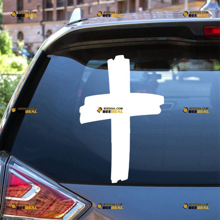 Jesus Cross Sticker Decal Vinyl, God Christ – For Car Truck Bumper Bike Laptop – Custom, Choose Size Color – Die Cut No Background 62931417