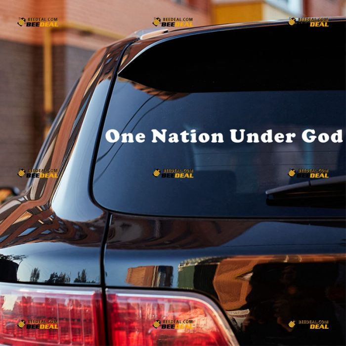 Jesus Sticker Decal Vinyl, One Nation Under God Phrase, God Christian – For Car Truck Bumper Bike Laptop – Custom, Choose Size Color – Die Cut No Background 62931304