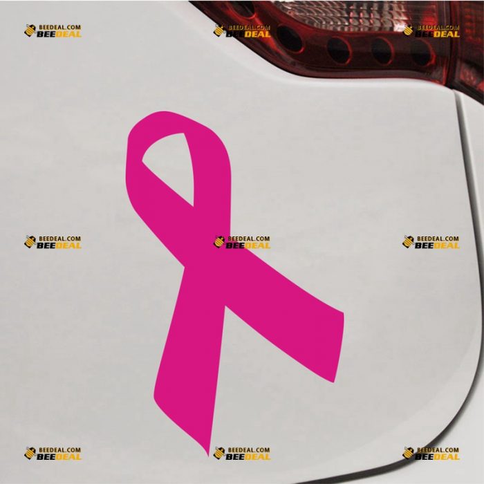 Pink Ribbon Sticker Decal Vinyl, Breast Cancer Awareness – Custom, Choose Size Color – Die Cut No Background 62932106