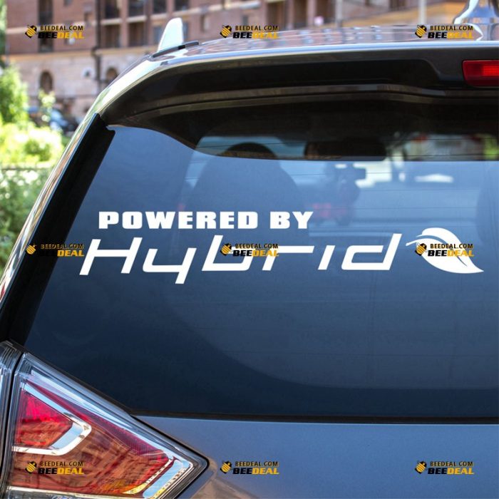 Hybrid Sticker Decal Vinyl, Powered By – For Car Truck Van SUV – Custom, Choose Size Color – Die Cut No Background 62931108