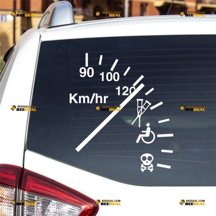 Funny Sticker Decal Vinyl, No Speeding, Safe Driving Tips, Speedometer – For Car Truck Bumper Window – Custom, Choose Size Color – Die Cut No Background 62932021