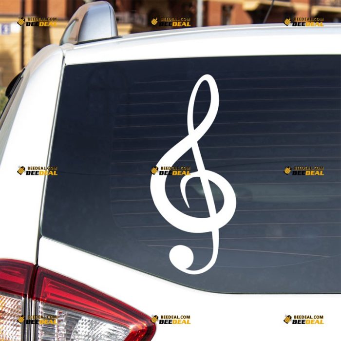 Treble Clef Sticker Decal Vinyl, Music Note, Love Music – For Car Truck Bumper Bike Laptop – Custom, Choose Size Color – Die Cut No Background 62932103