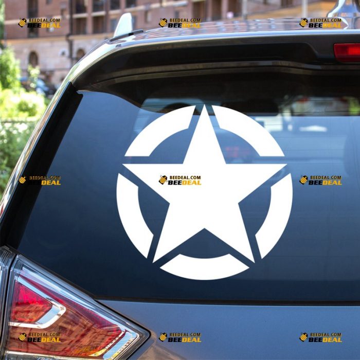 Army Star Sticker Decal Vinyl – Fit For Ford Chevy GMC Toyota Jeep Car Pickup Truck – Custom, Choose Size Color – Die Cut No Background 7232109