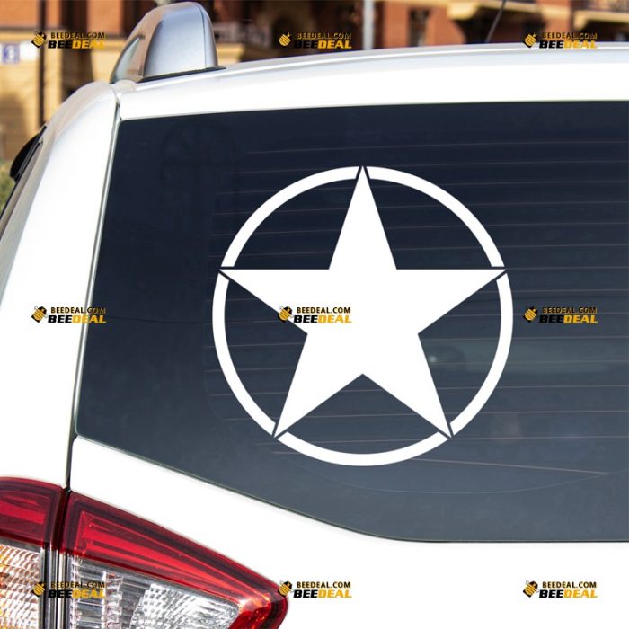 Army Star Sticker Decal Vinyl – Fit For Ford Chevy GMC Toyota Jeep Car Pickup Truck – Custom, Choose Size Color – Die Cut No Background 7232108