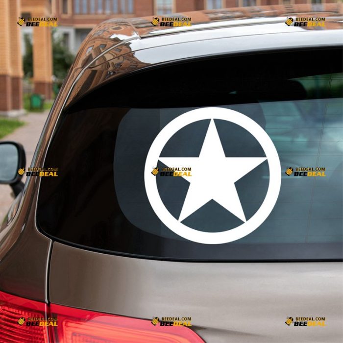 Army Star Sticker Decal Vinyl – Fit For Ford Chevy GMC Toyota Jeep Car Pickup Truck – Custom, Choose Size Color – Die Cut No Background 7232107