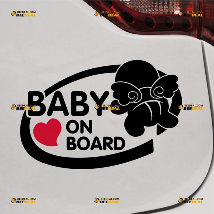 Baby On Board Sticker Decal Vinyl, Angel In Car, Heart Love – For Car Truck Bumper Window – Custom, Choose Size Color – Die Cut No Background 062832116