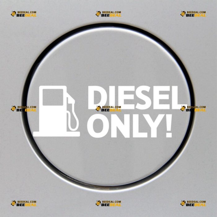 Diesel Only Sticker Decal Vinyl, Fuel Door Cap Gas Reminder – For Car Truck Van SUV – Custom, Choose Size Color – Die Cut No Background 62930955