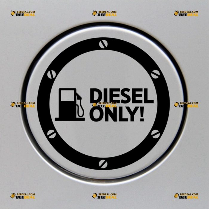 Diesel Only Sticker Decal Vinyl, Fuel Door Cap Gas Reminder – For Car Truck Van SUV – Custom, Choose Size Color – Die Cut No Background 62930957