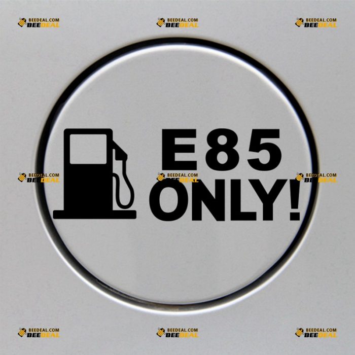 E85 Only Sticker Decal Vinyl, Fuel Door Cap Gas Reminder – For Car Truck Van SUV – Custom, Choose Size Color – Die Cut No Background 62931000