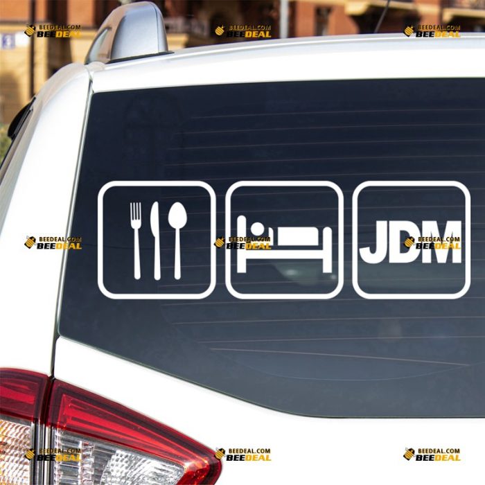 JDM Sticker Decal Vinyl, Funny Eat Sleep JDM – Fit for Honda Toyota Mazda Subaru Nissan Car Truck – Custom, Choose Size Color – Die Cut No Background 62931001