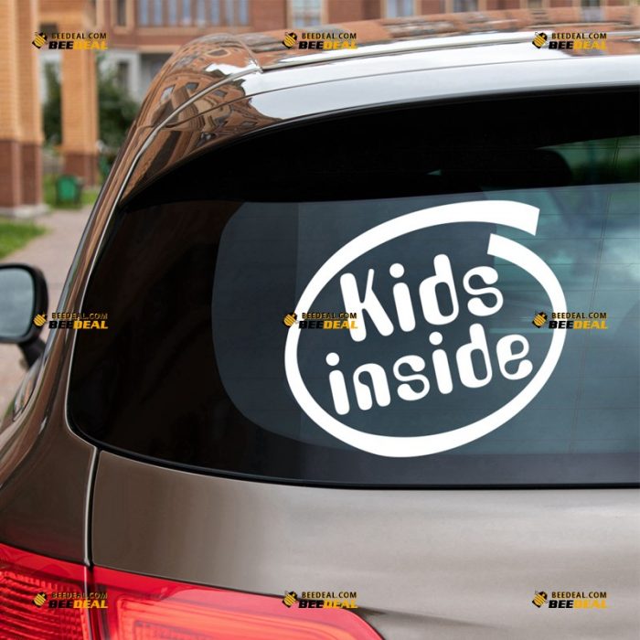 Kids Inside Sticker Decal Vinyl, Baby On Board, Circle – For Car Truck Van SUV – Custom, Choose Size Color – Die Cut No Background 62931011