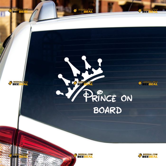 Baby On Board Sticker Decal Vinyl, Prince In Car, Crown – Custom, Choose Size Color – For Car Laptop Window Boat – Die Cut No Background 062731429