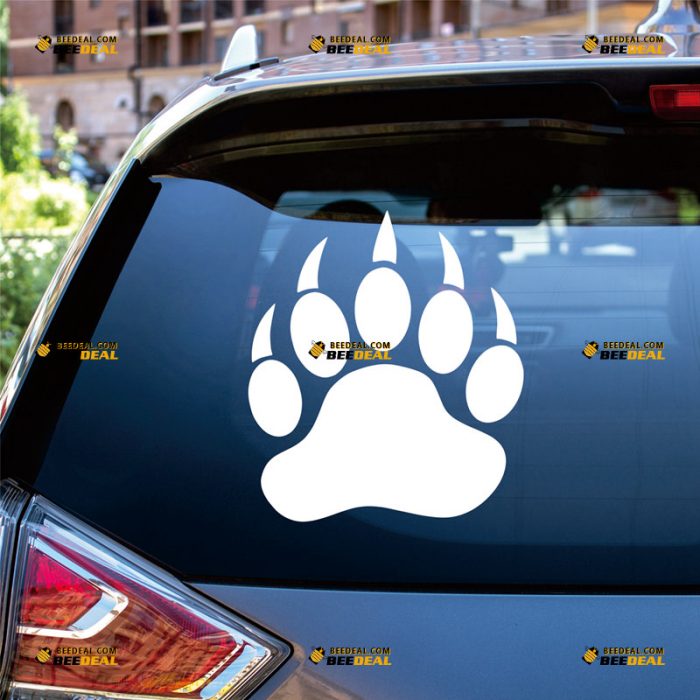 Bear Paw Print Sticker Decal Vinyl, Hunting Life – Custom, Choose Size Color – For Car Laptop Window Boat – Die Cut No Background 062731423