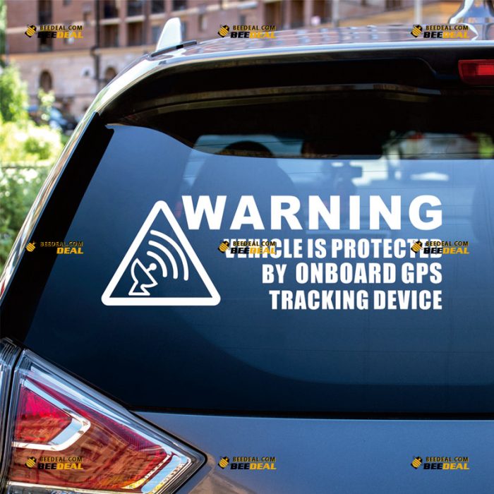 GPS Tracking Sticker Decal Vinyl, Tracker On Board, Security Warning – Custom, Choose Size Color – For Car Truck – Die Cut No Background