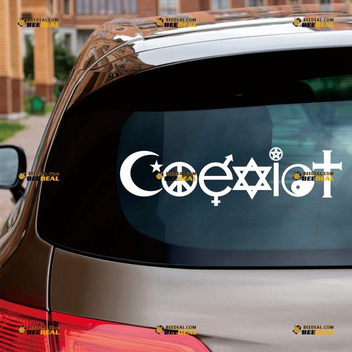 Coexist Sticker Decal Vinyl, Religions Peace – For Car Truck Bumper Bike Laptop – Custom, Choose Size Color – Die Cut No Background 062831513