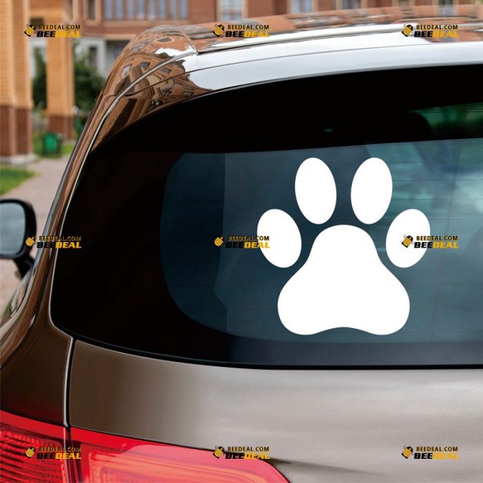 Dog Paw Print Sticker Decal Vinyl – Custom Choose Size Color – For Car Laptop Window Boat – Die Cut No Background 062631222