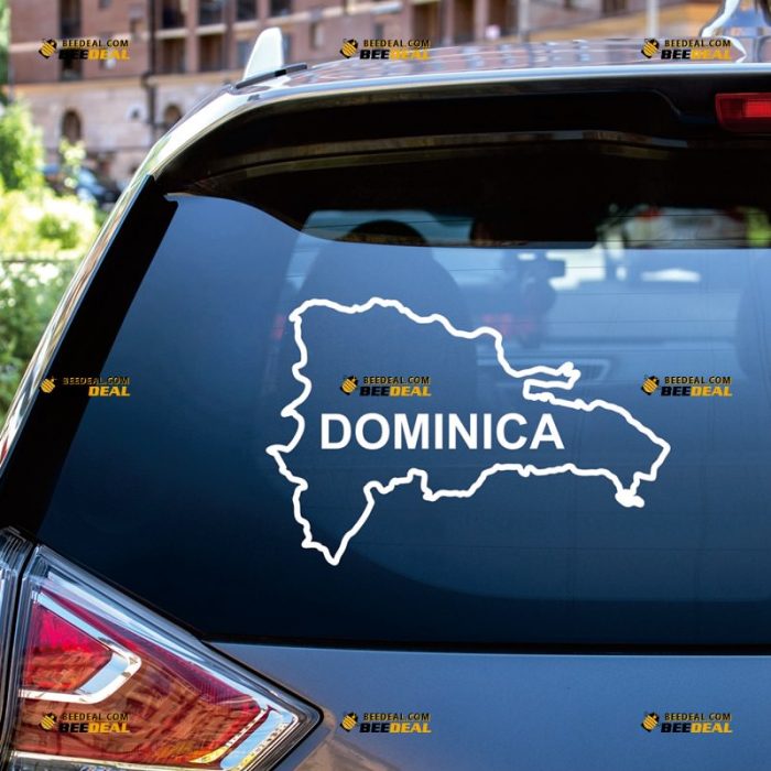 Dominica Sticker Decal Vinyl, Dominican Republic Map Outline Silhouette, Home Pride – Custom, Choose Size Color – For Car Laptop Window Boat – Die Cut No Background 062632301