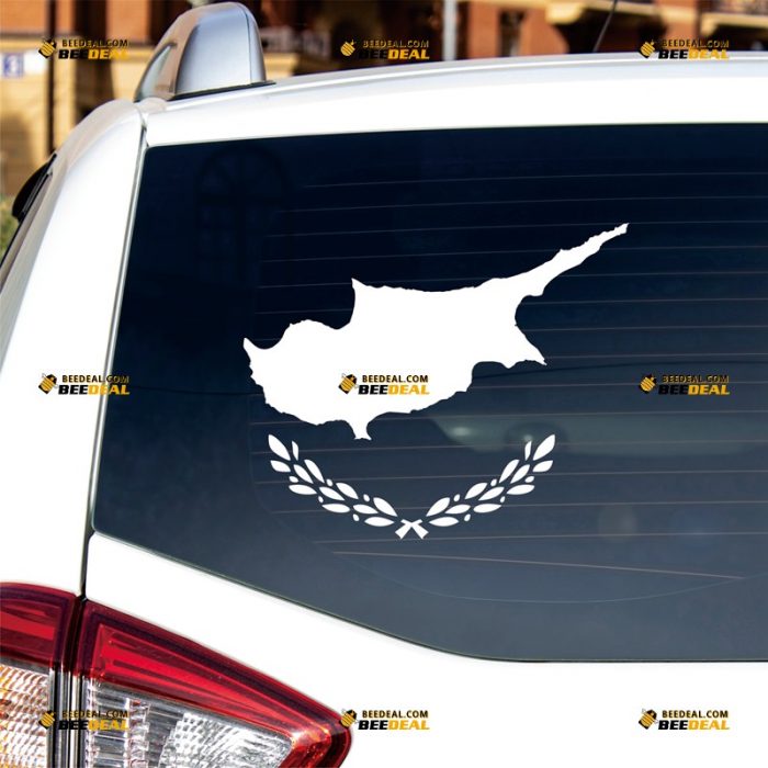 Cyprus Sticker Decal Vinyl, Country Flag Outline, Home Pride, Single Color – Custom, Choose Size Color – For Car Laptop Window Boat – Die Cut No Background 062831404