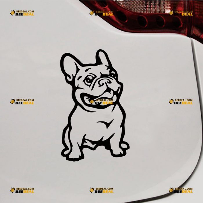 Bulldog Sticker Decal Vinyl, French Dog, Cute Puppy, Single Color Outline – Custom, Choose Size Color – For Car Laptop Window Boat – Die Cut No Background 062831452