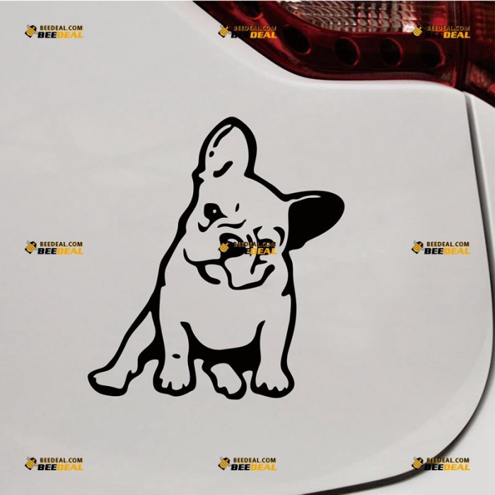 Bulldog Sticker Decal Vinyl, French Dog, Cute Puppy, Single Color Outline – Custom, Choose Size Color – For Car Laptop Window Boat – Die Cut No Background 062831453