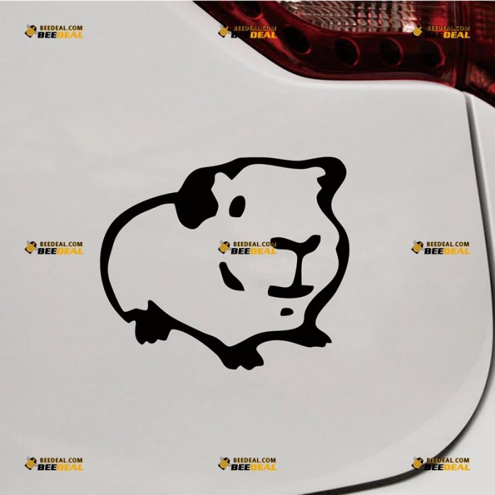 Guinea Pig Sticker Decal Vinyl, Pet, Single Color Outline – For Car Truck Bumper Bike Laptop – Custom, Choose Size Color – Die Cut No Background