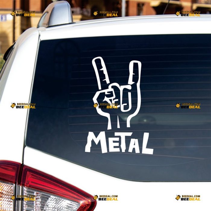 Metal Hand Sticker Decal Vinyl, Rock Band, Music – Custom, Choose Size Color – For Car Laptop Window Boat – Die Cut No Background 062830939