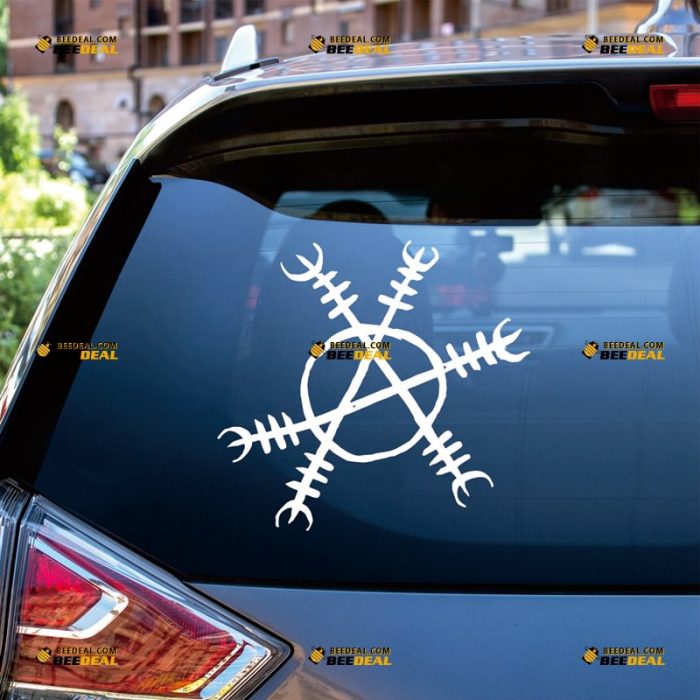 Helm Of Awe Sticker Decal Vinyl, Anarchy, Viking Odin Norse – Custom, Choose Size Color – For Car Laptop Window Boat – Die Cut No Background 062731252