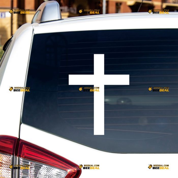 Jesus Cross Sticker Decal Vinyl, Christian, God – Custom Choose Size Color – For Car Laptop Window Boat – Die Cut No Background 062631043