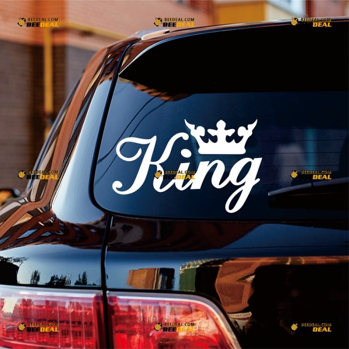 King Sticker Decal Vinyl, Crown – Custom, Choose Size Color – For Car Laptop Window Boat – Die Cut No Background 062831348