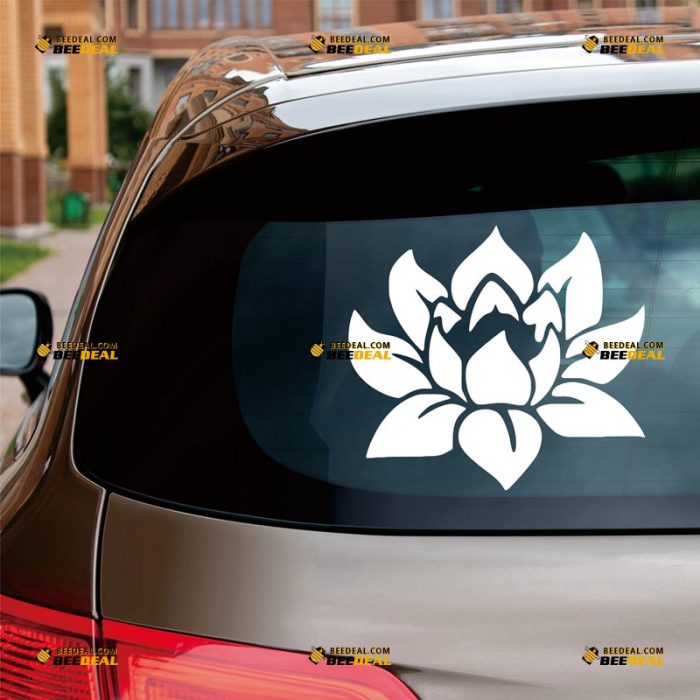 Lotus Sticker Decal Vinyl, Buddha Flower, Yoga, Indian Nepal – Custom, Choose Size Color – For Car Laptop Window Boat – Die Cut No Background 062830925